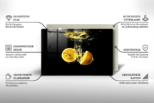 Tagliere in vetro temperato Succoso frutto di limone