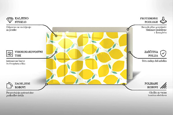Tagliere in vetro Limoni dei cartoni animati