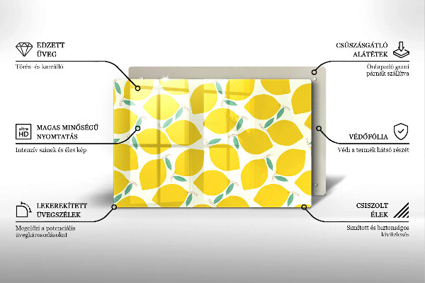 Tagliere in vetro Limoni dei cartoni animati