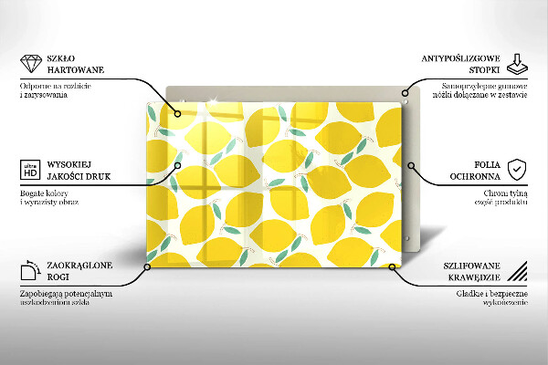 Tagliere in vetro Limoni dei cartoni animati