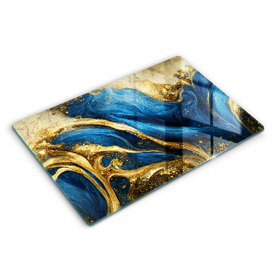 Tagliere in vetro Marmo blu e oro