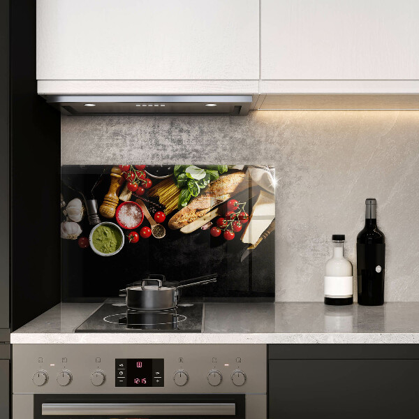 Tagliere in vetro Ingredienti e spezie italiani