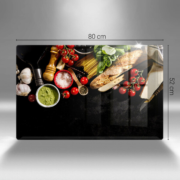 Tagliere in vetro Ingredienti e spezie italiani