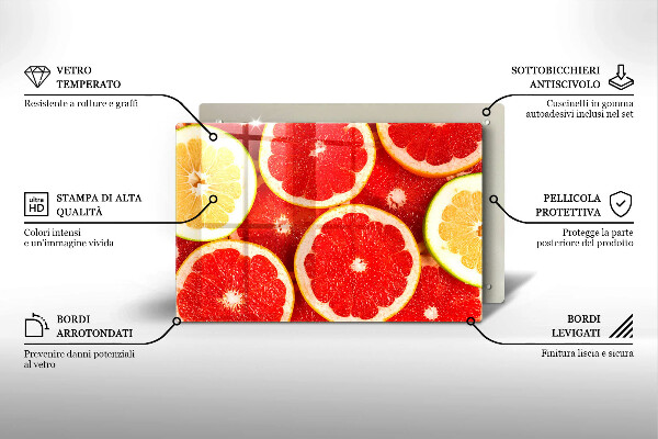 Tagliere in vetro Fette di pompelmo