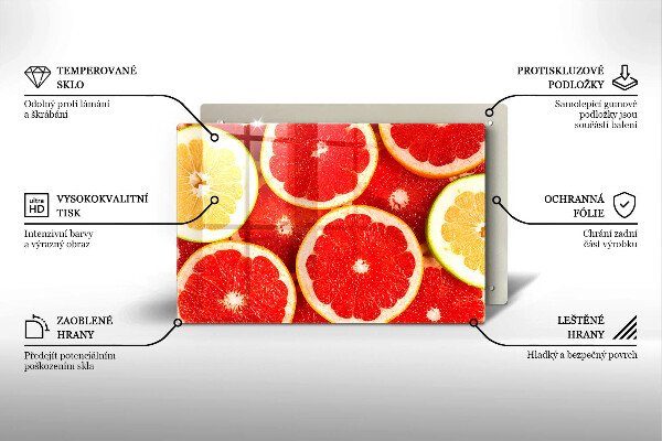 Tagliere in vetro Fette di pompelmo