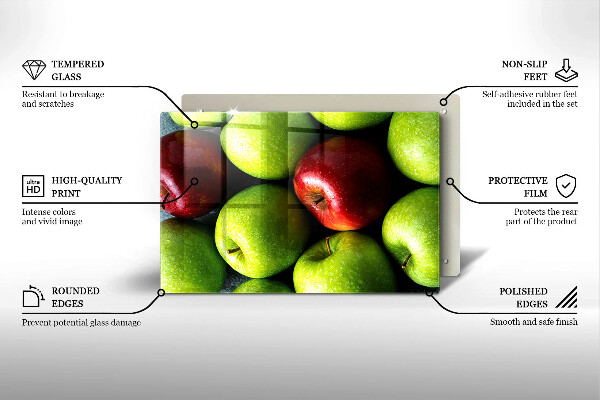 Tagliere in vetro Mele succose