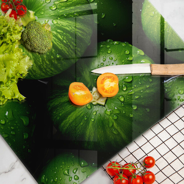 Tagliere in vetro Zucche verdi