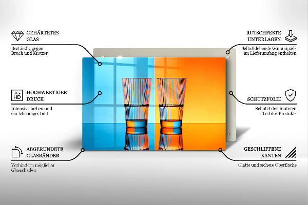 Tagliere in vetro Due bicchieri d'acqua