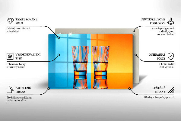 Tagliere in vetro Due bicchieri d'acqua