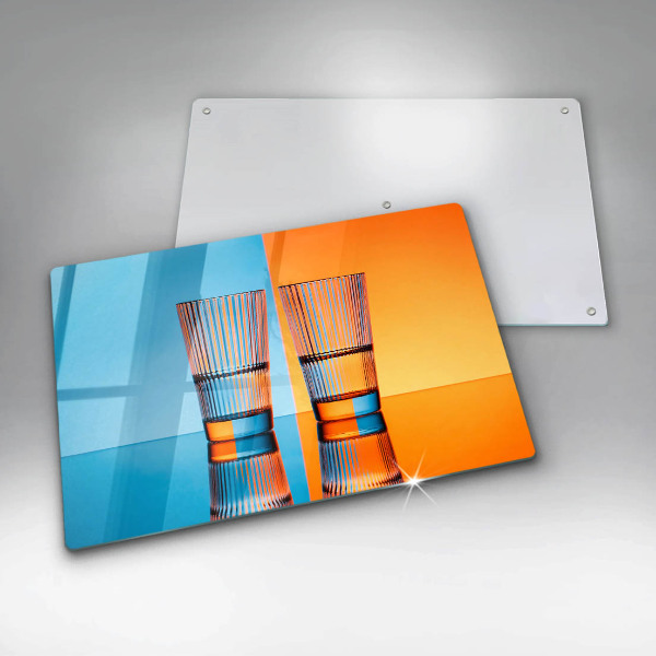 Tagliere in vetro Due bicchieri d'acqua