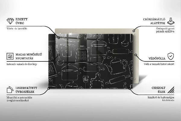Tagliere in vetro Accessori da cucina dei cartoni animati