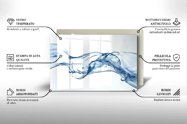 Tagliere in vetro Acqua cristallina