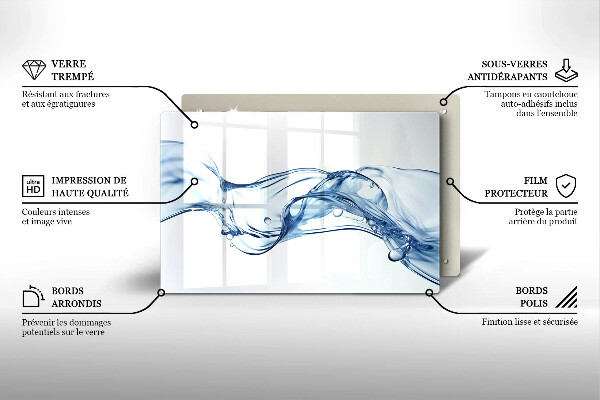 Tagliere in vetro Acqua cristallina