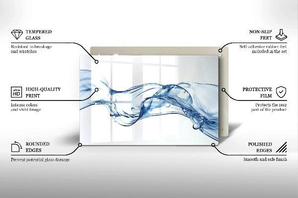 Tagliere in vetro Acqua cristallina