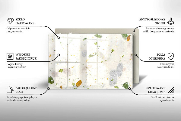 Tagliere in vetro Foglie cadenti