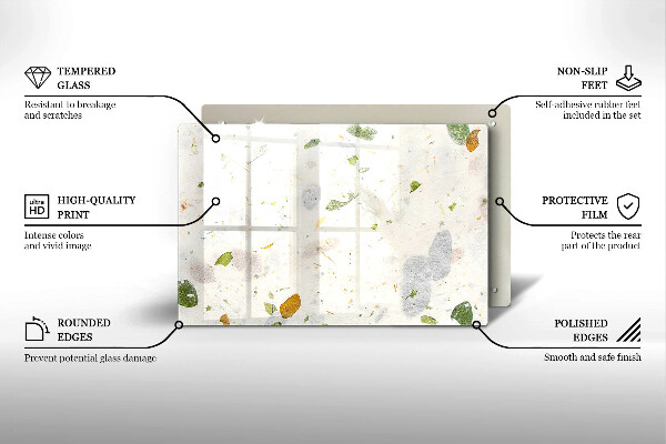 Tagliere in vetro Foglie cadenti