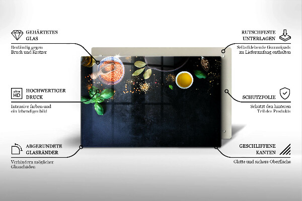 Tagliere in vetro Ciotole di spezie
