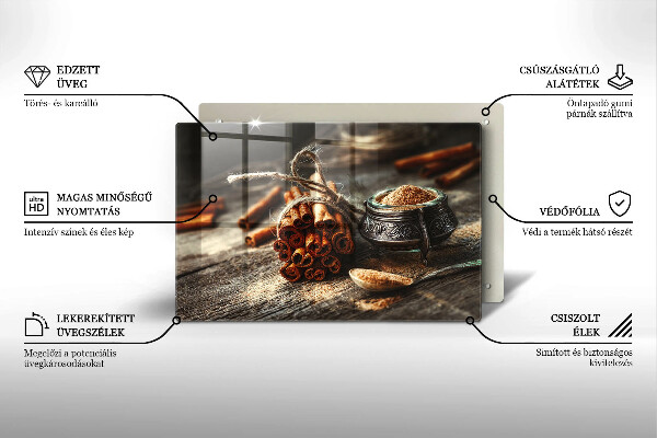 Tagliere in vetro Baccelli di vaniglia