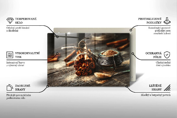 Tagliere in vetro Baccelli di vaniglia