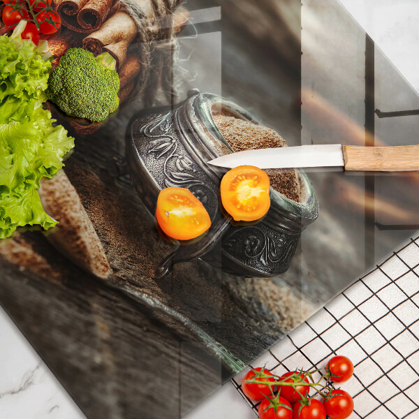 Tagliere in vetro Baccelli di vaniglia