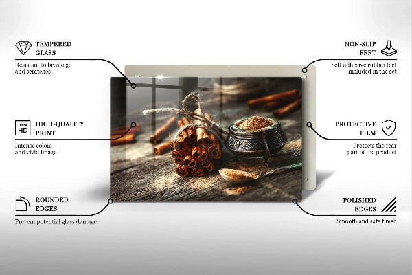 Tagliere in vetro Baccelli di vaniglia