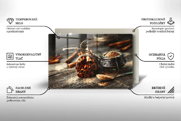 Tagliere in vetro Baccelli di vaniglia