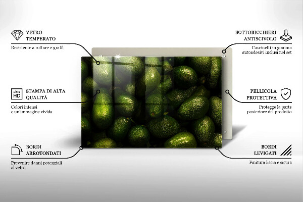 Tagliere in vetro Frutto dell'avocado