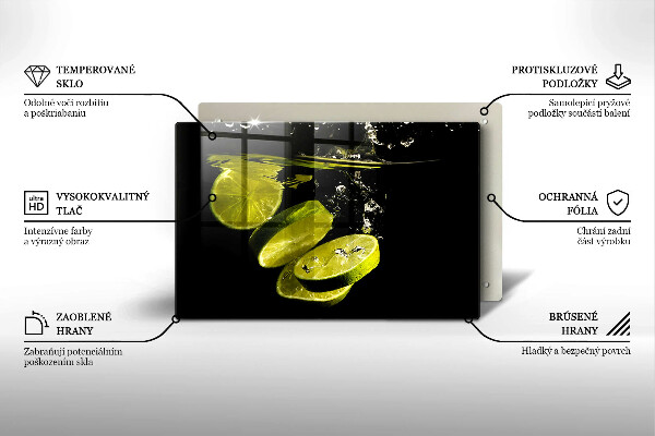 Tagliere in vetro Limette in acqua