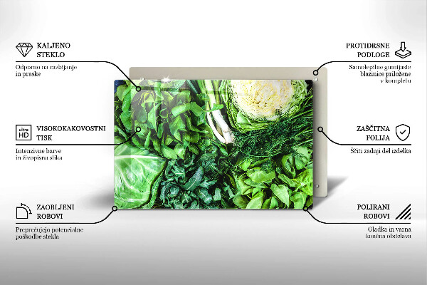 Tagliere in vetro Verdure verdi