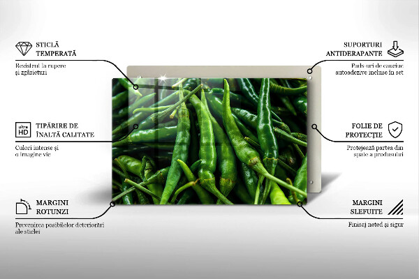 Tagliere in vetro Baccelli di piselli