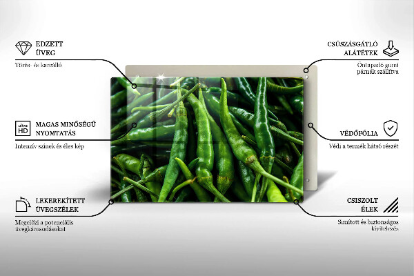 Tagliere in vetro Baccelli di piselli