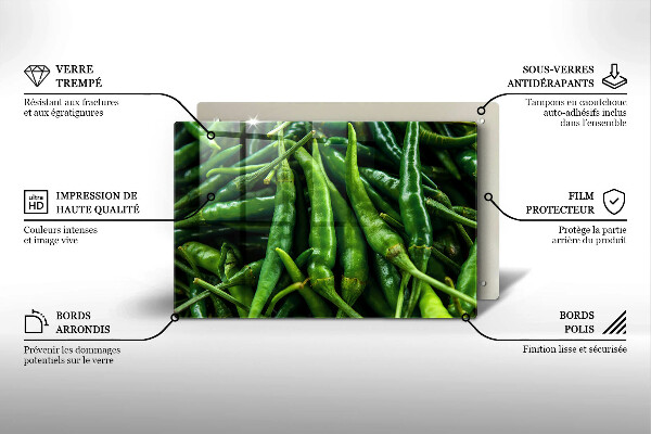 Tagliere in vetro Baccelli di piselli