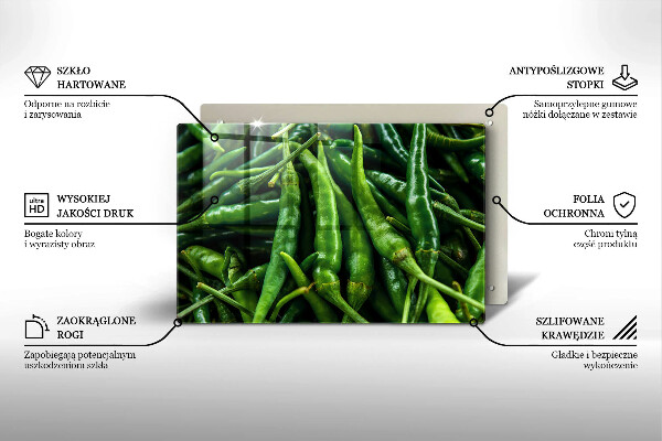 Tagliere in vetro Baccelli di piselli