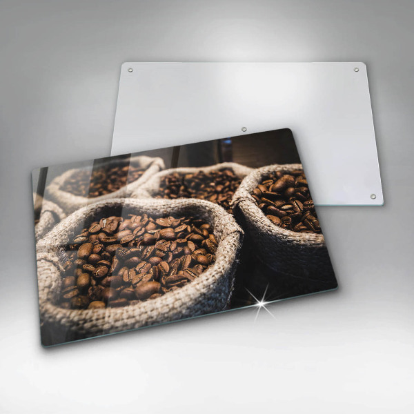 Tagliere in vetro Sacchetti di caffè in grani