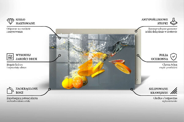 Tagliere in vetro Limoni in acqua