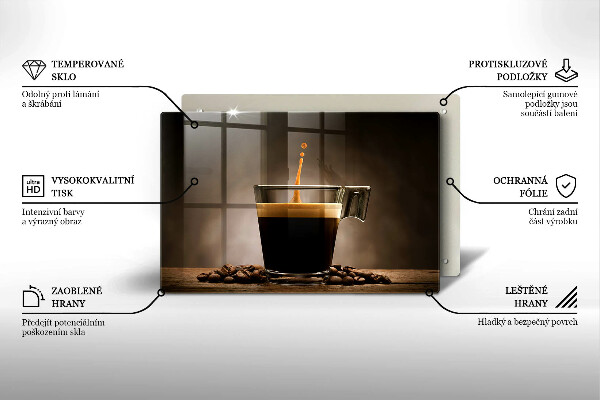 Tagliere in vetro Vetro e chicchi di caffè