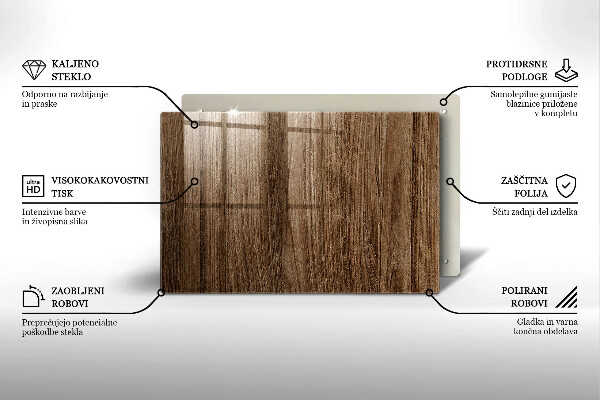 Tagliere in vetro Struttura del legno