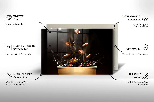 Tagliere in vetro Chicchi di caffè caldi