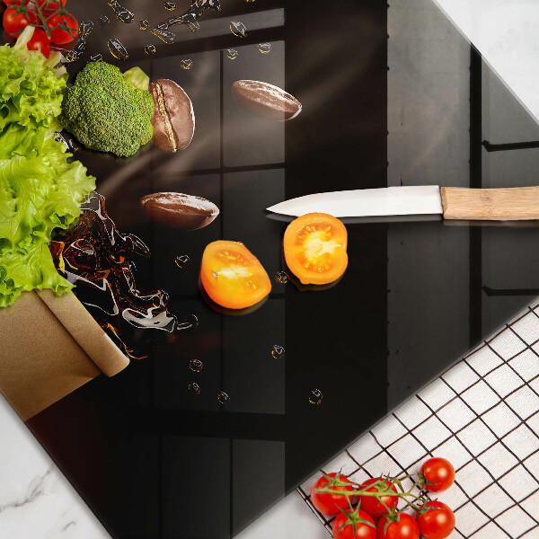 Tagliere in vetro Chicchi di caffè caldi