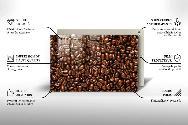 Tagliere in vetro Chicchi di caffè