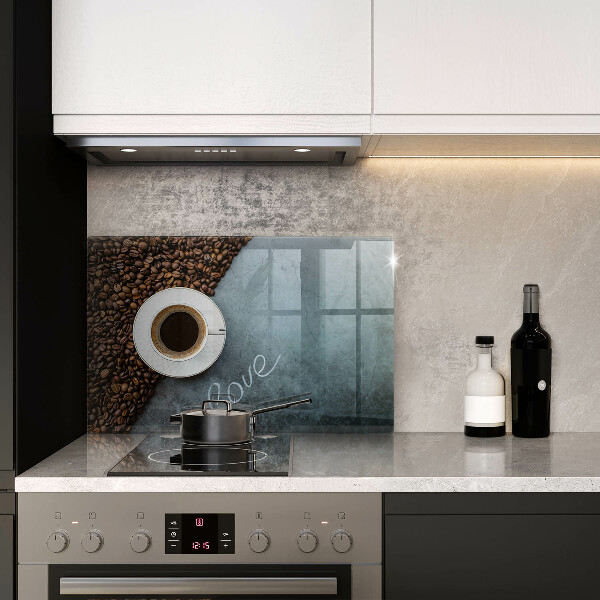 Tagliere in vetro Chicchi e tazza di caffè