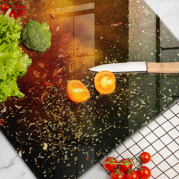 Tagliere in vetro Spezie colorate