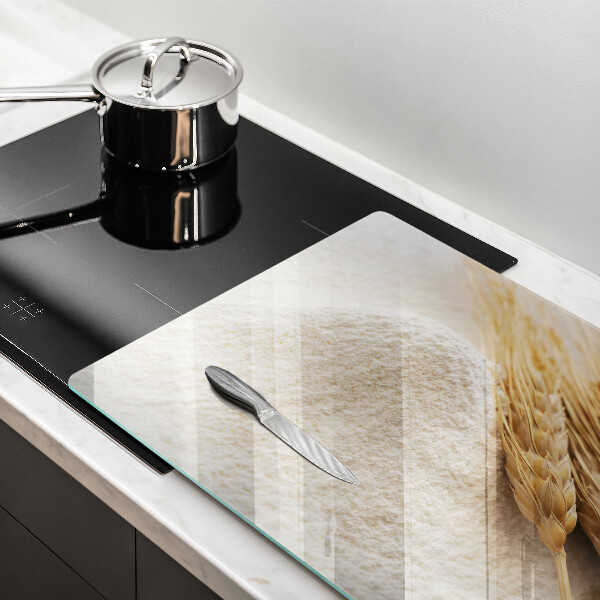 Tagliere in vetro Farina e spighe di grano