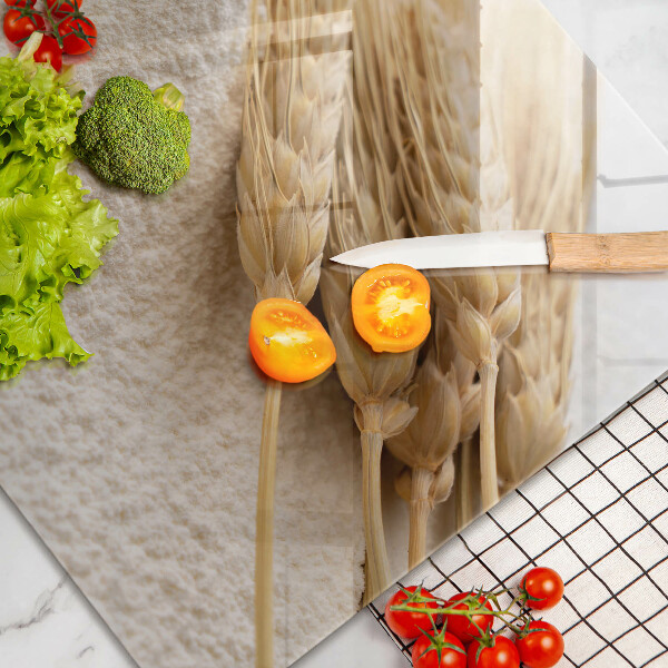 Tagliere in vetro Farina e spighe di grano