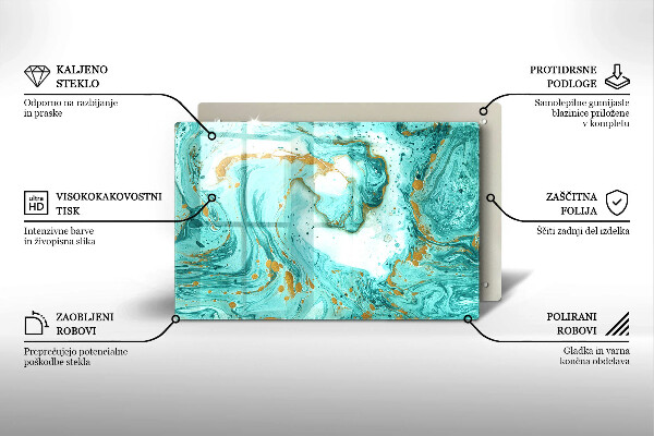 Tagliere in vetro Astrazione blu