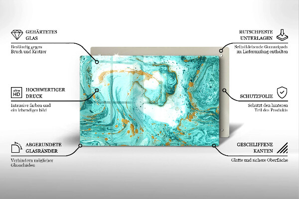 Tagliere in vetro Astrazione blu