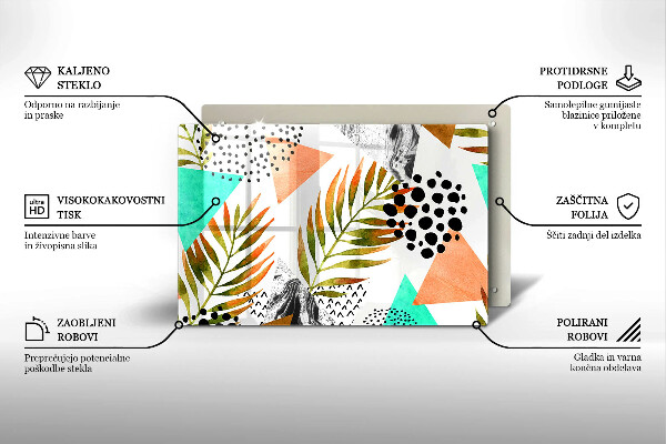 Tagliere in vetro Modello di foglie Boho