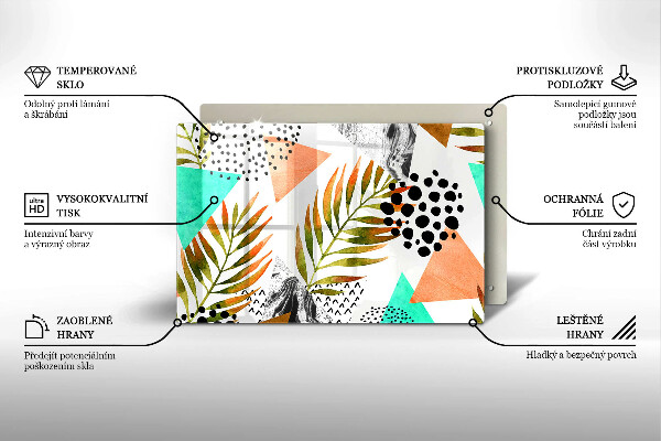 Tagliere in vetro Modello di foglie Boho