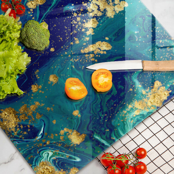 Tagliere in vetro temperato Astrazione con l'oro