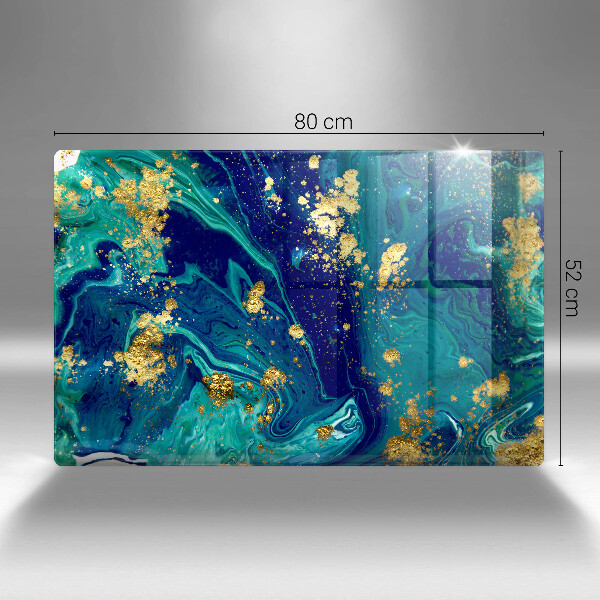 Tagliere in vetro temperato Astrazione con l'oro